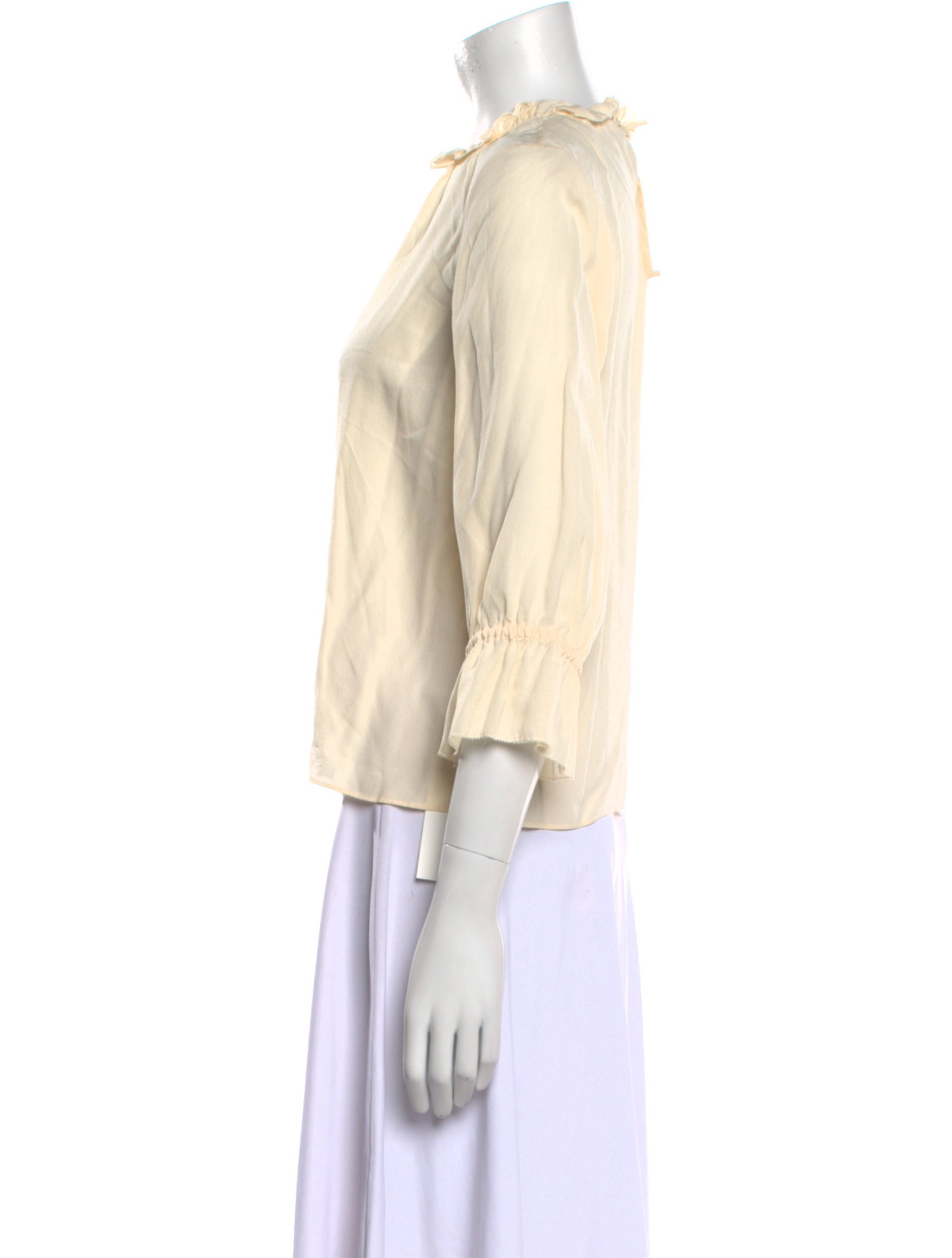 FRAME Silk Crew Neck Blouse